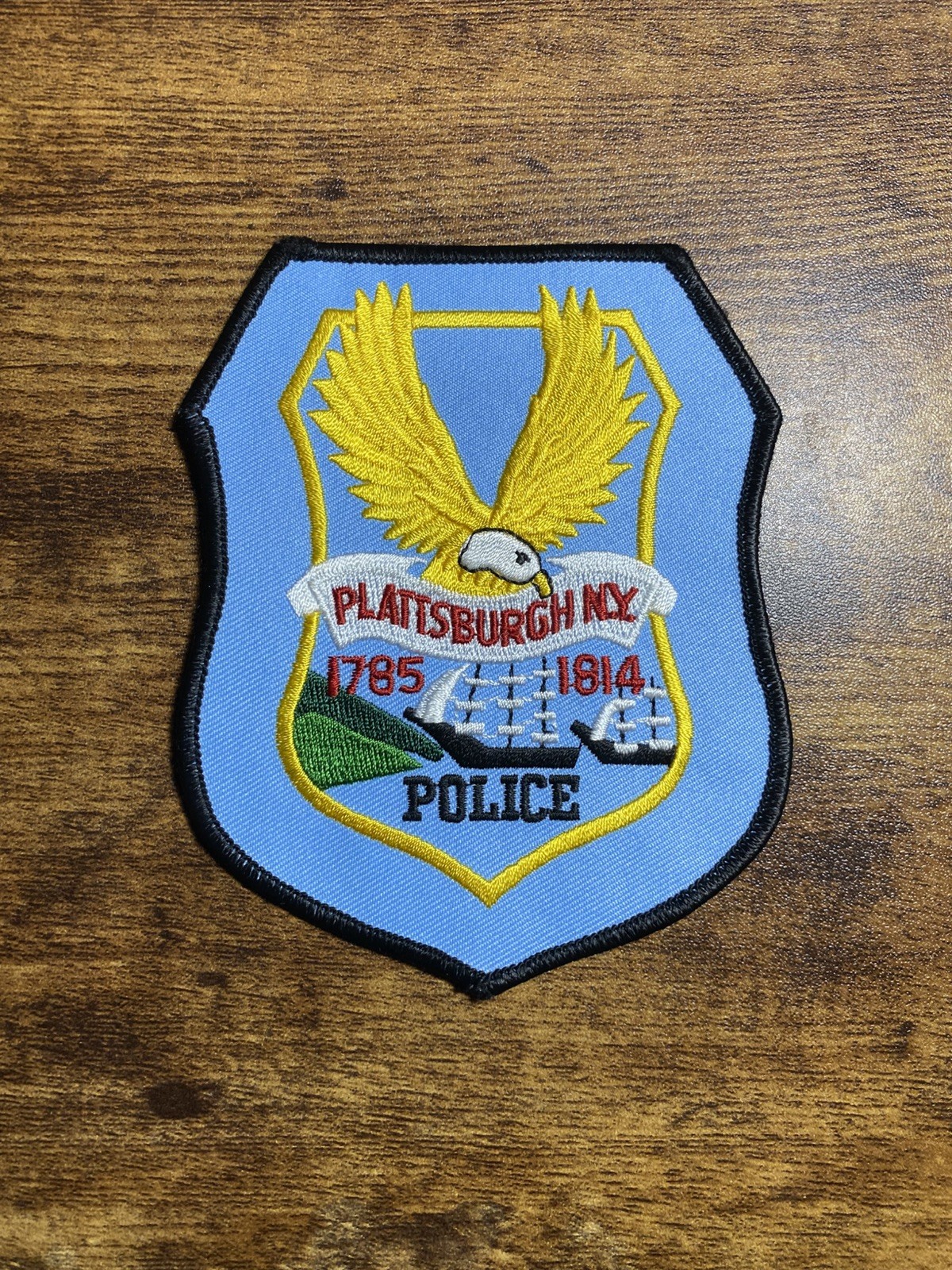 Vintage Obsolete Police Department Patch Plattsburgh NY
