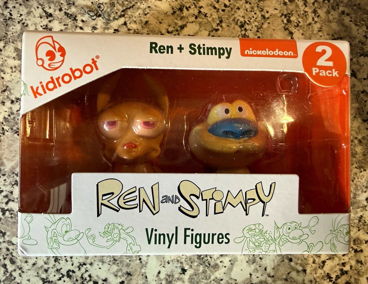 Kidrobot Ren & Stimpy Nickelodeon Vinyl Figures 2 Pack Vinyl Collectible