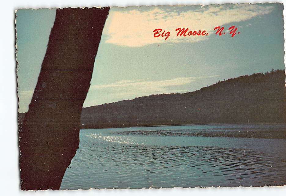 Postcard Twilight on Big Moose Lake Big Moose New York USA