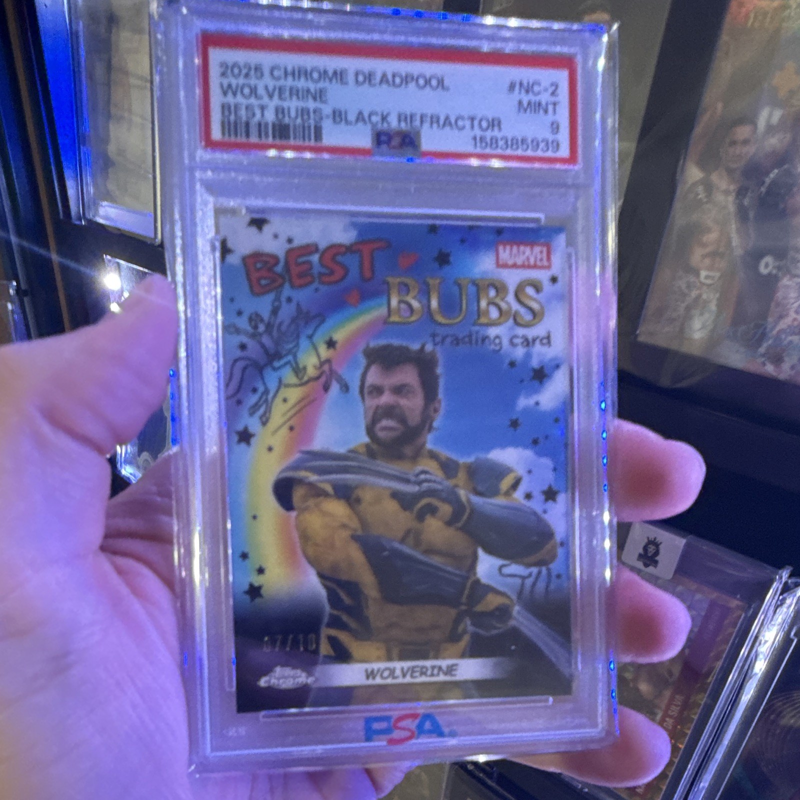 Topps 2025 Chrome Wolverine Best Bubs Black Refractor NC-2 PSA 9 07/10