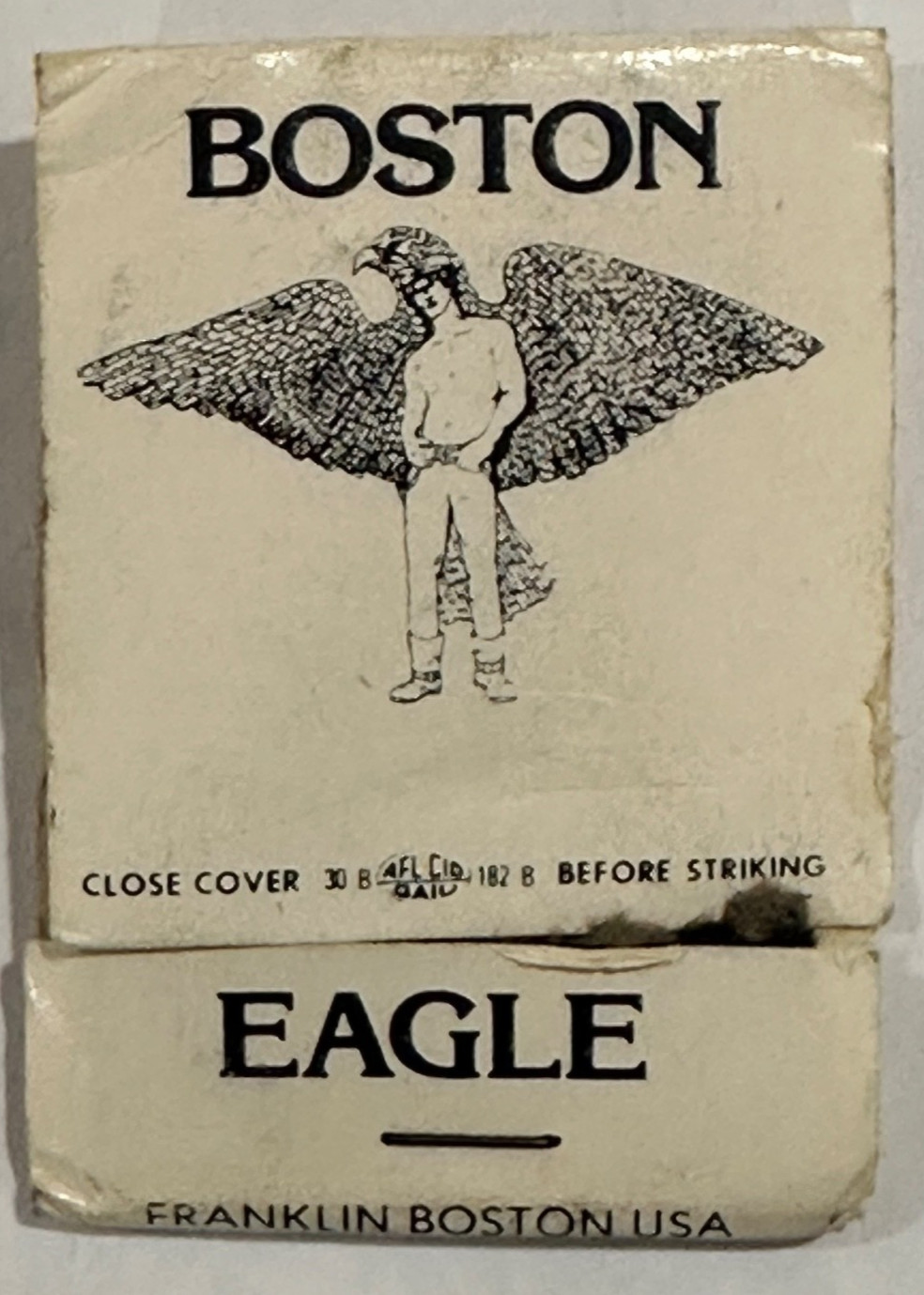 MA Boston Eagle Gay Bar Fenway 1970s Vintage Matchbook LGBTQ Leather