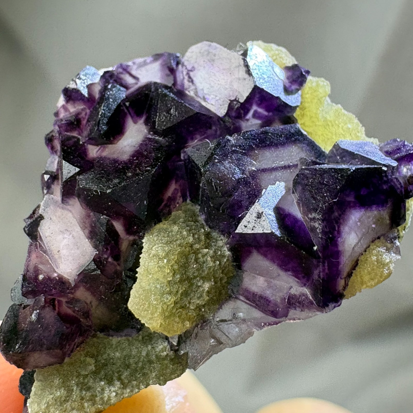 Natural Crystal Phantom Fluorite w/ Mica Cluster Rare Specimen Raw Mineral