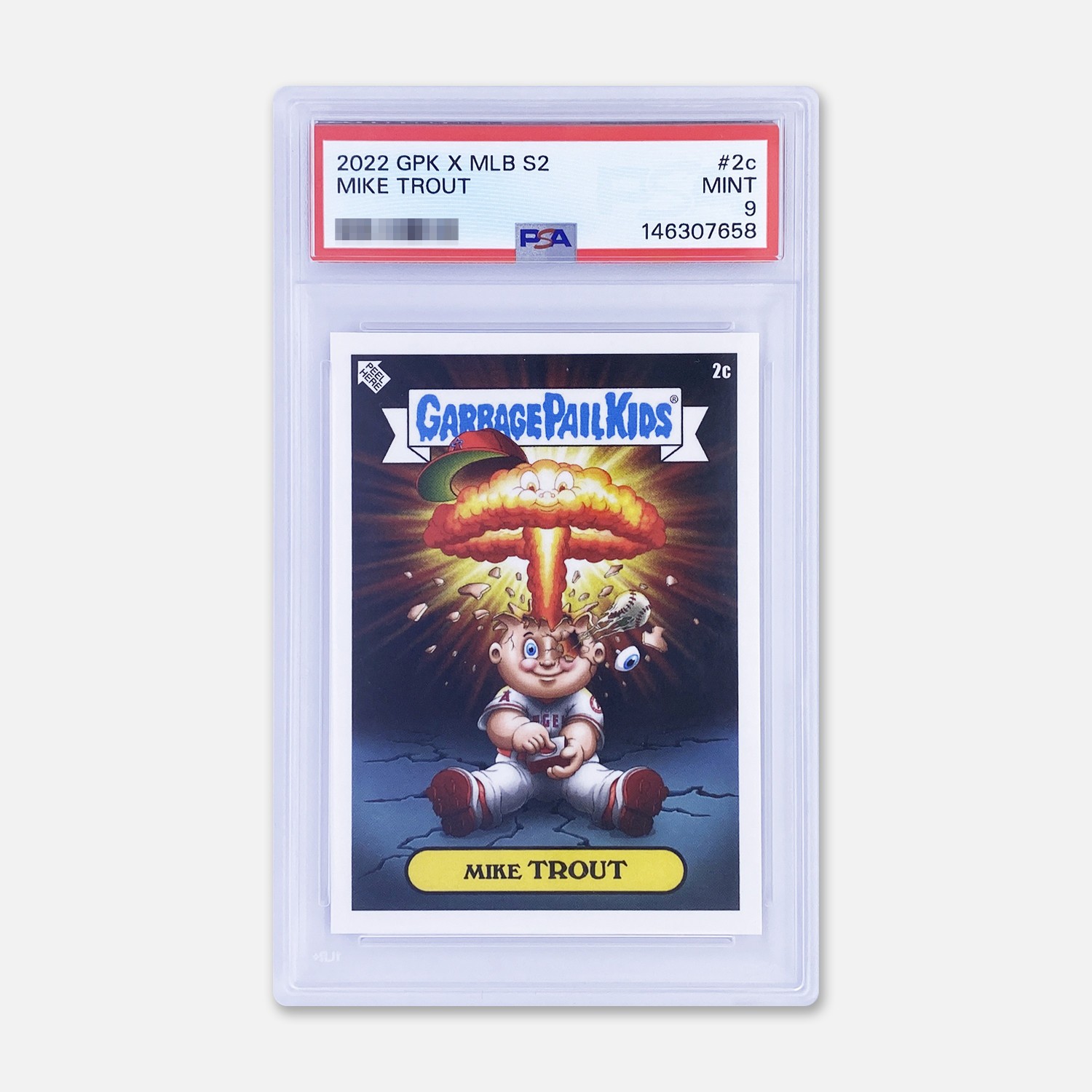 2022 TOPPS GPK x MLB S2 GARBAGE PAIL KIDS MIKE TROUT Alex Pardee 2C PSA 9