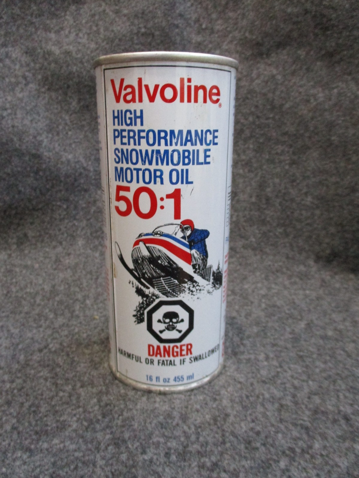 Vintage Valvoline High Performance Snowmobile Oil Can - 16oz / Full
