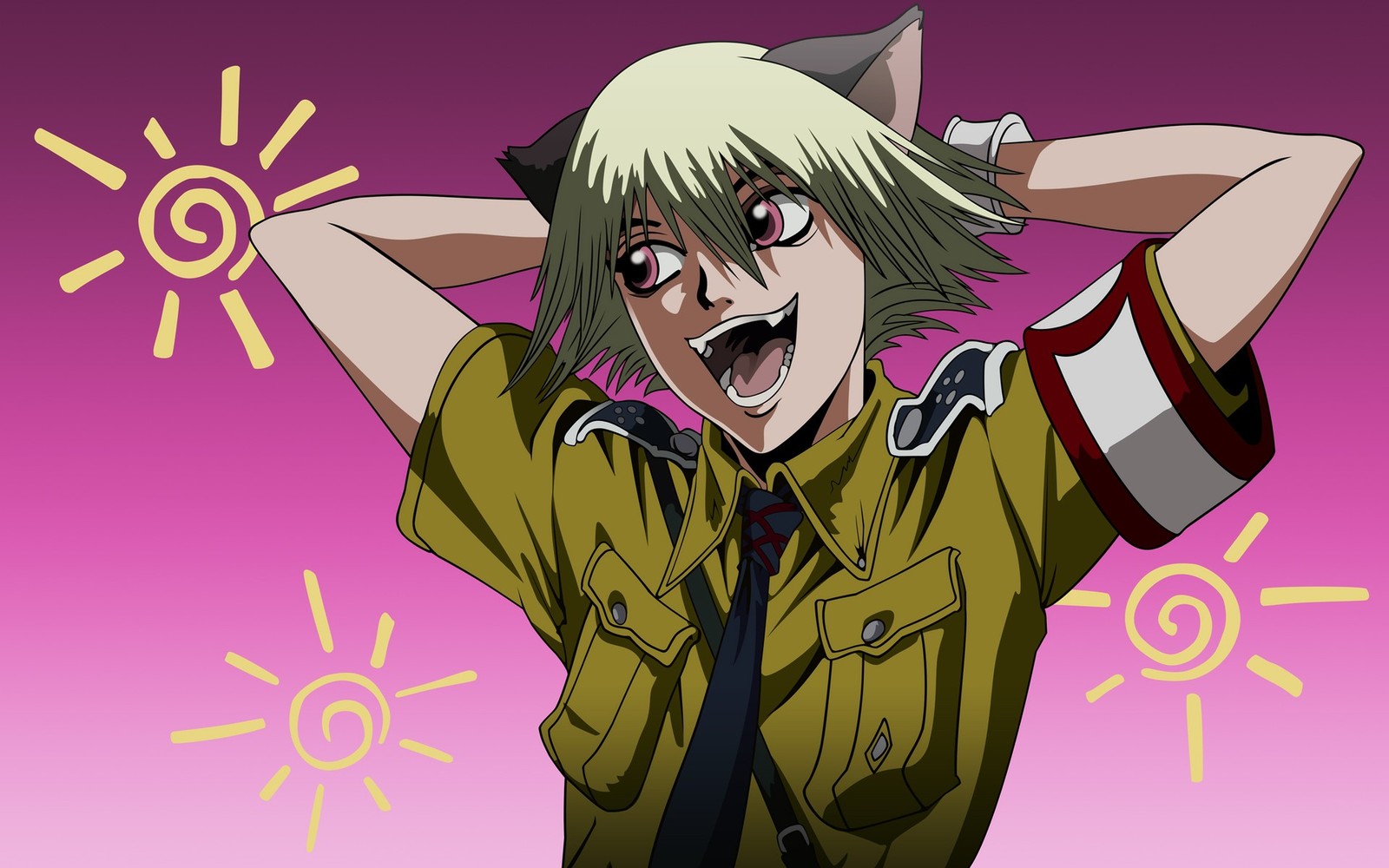 Hellsing Open Mouth Arms Up Animal Ears Tie Anime Poster 11x17in Wall Art Decor