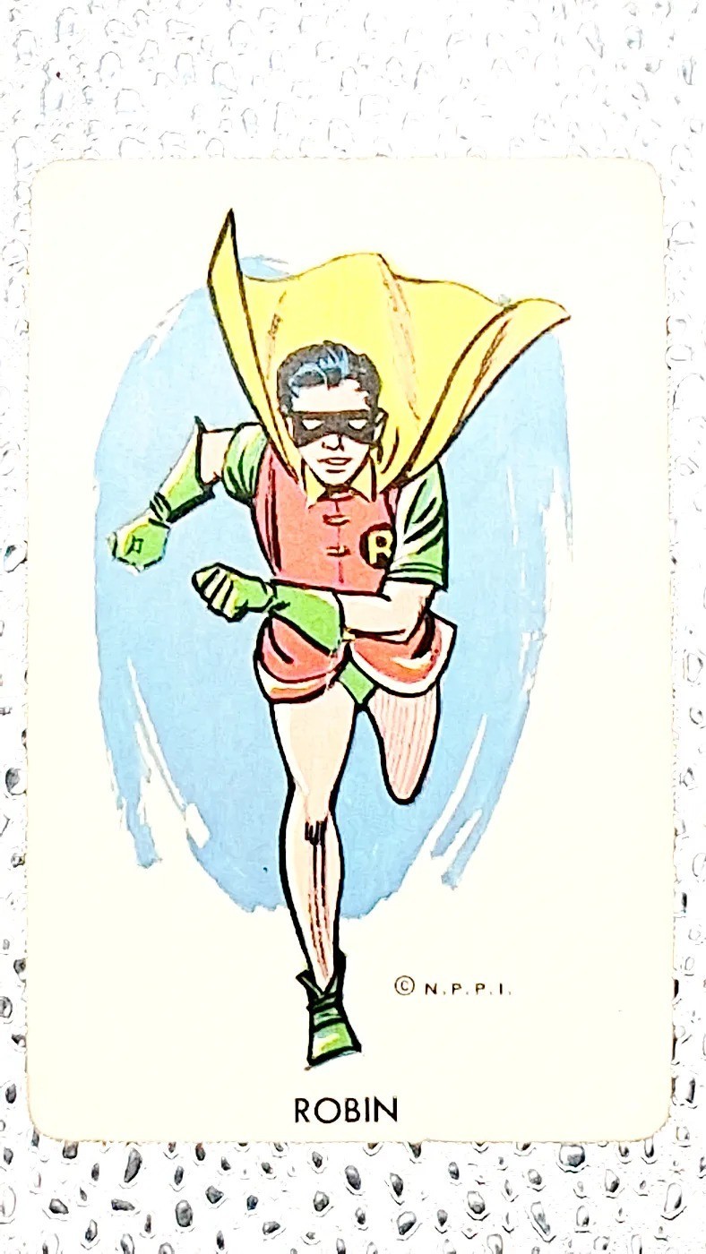 1966 Vintage DC Comics Robin Batman and Robin Playing Card N.P.P.I.