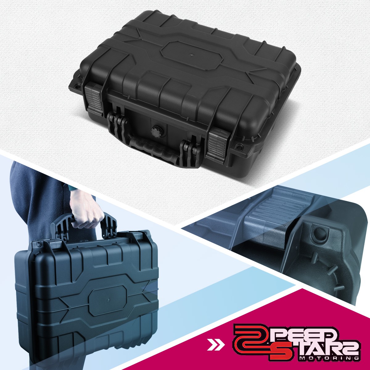 Heavy Duty Waterproof Dustproof Storage Black Case for 14.75 Heavy Duty Waterproof Dustproof Storage Black Case for 14.75