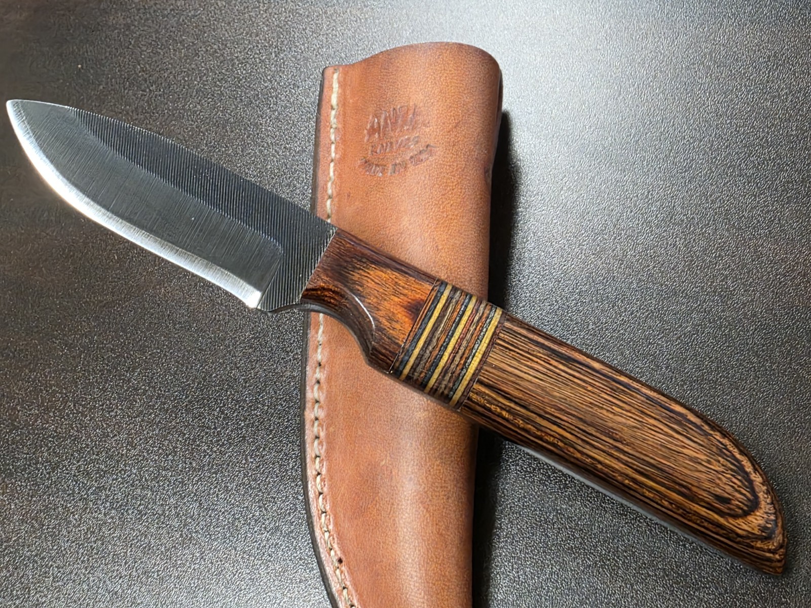 Vintage ANZA File Knife, Perfect Cond, Blued, 7.2