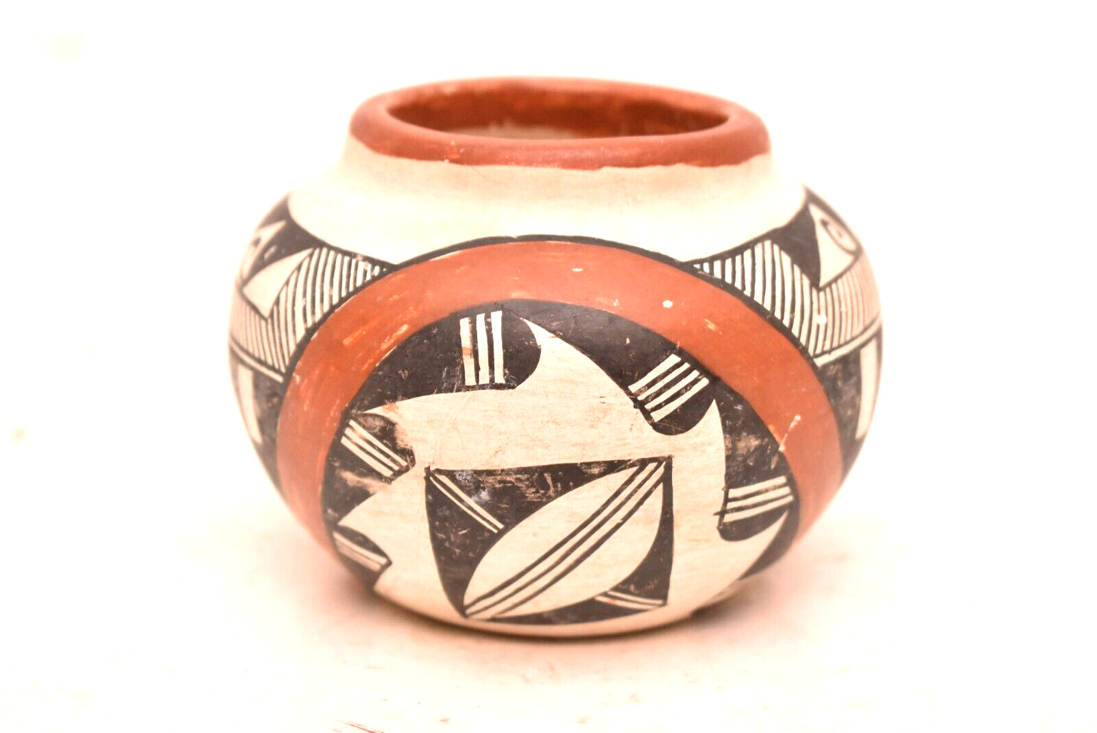 Antique ACOMA PUEBLO VASE POTTERY POT NATIVE AMERICAN INDIAN JUG Vintage 4