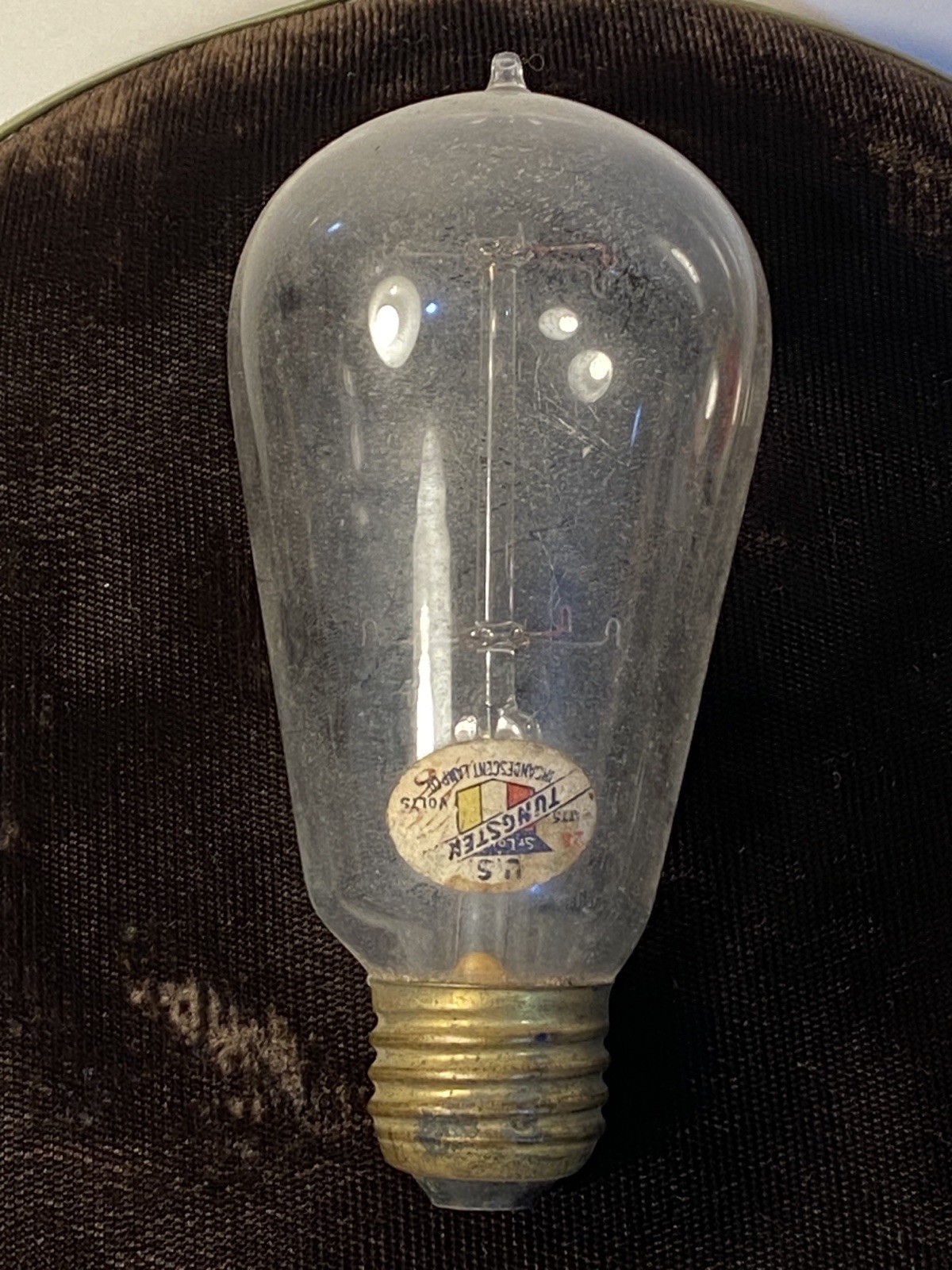 Antique Tungsten U.S. ST Louis Tantalum Light Bulb Pat. 1904 Original Sticker