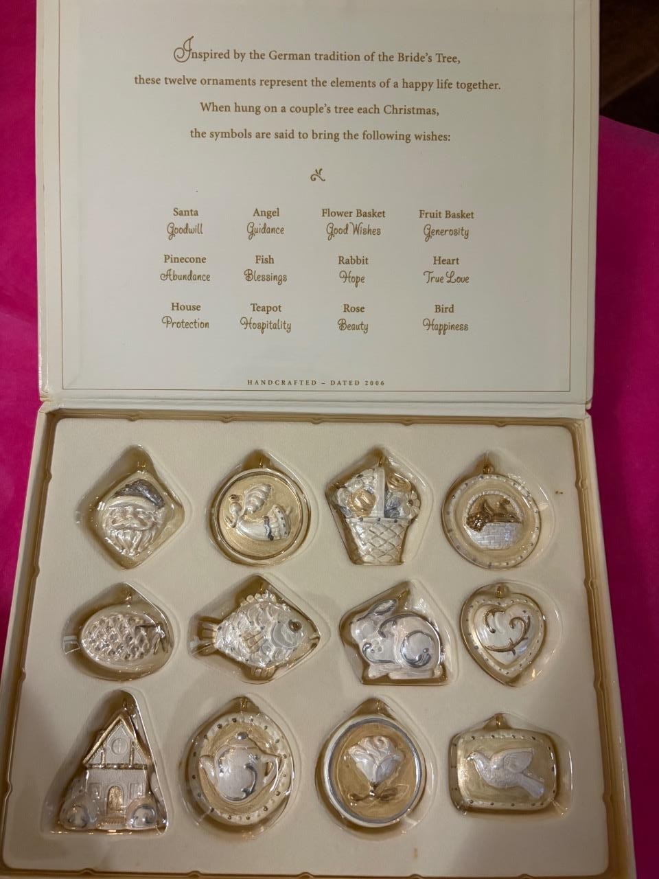 Hallmark Keepsake Ornament 2006 A Happy Life Together set of 12 bride’s tree