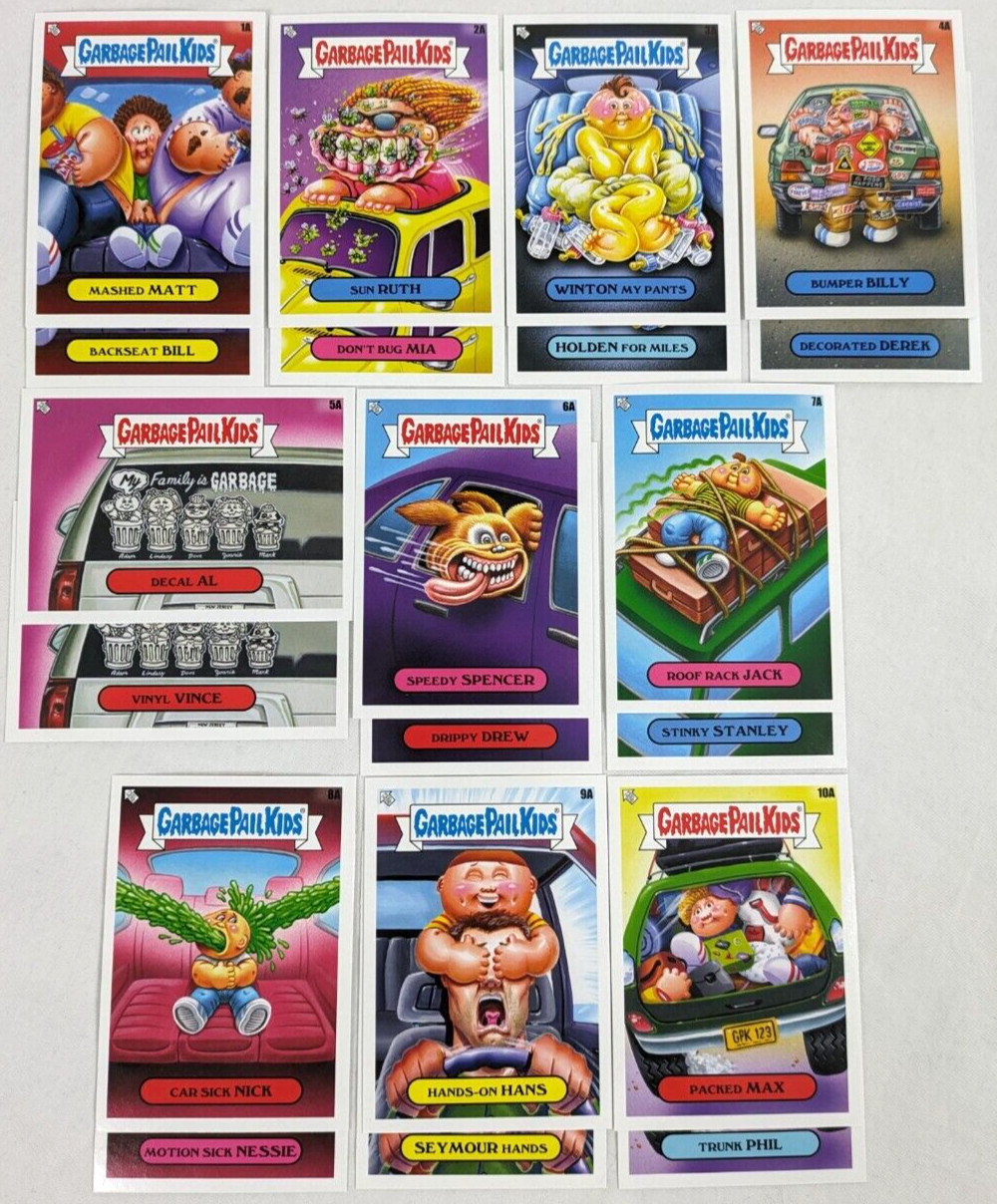 2023 Topps Garbage Pail Kids Go On Vacation DONT MAKE ME PULL THIS CAR OVER Set