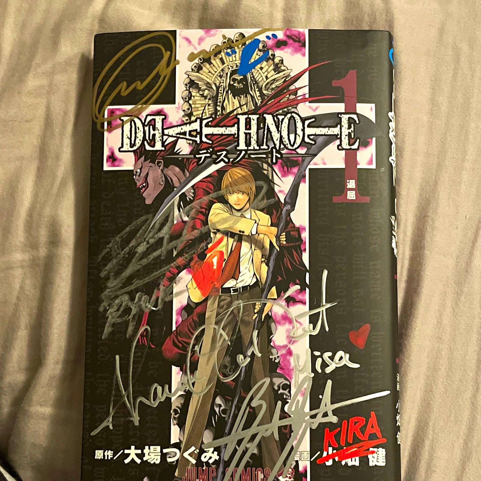 DEATH NOTE #1 Japanese Softcover Manga Volume Signed by all English voice actors