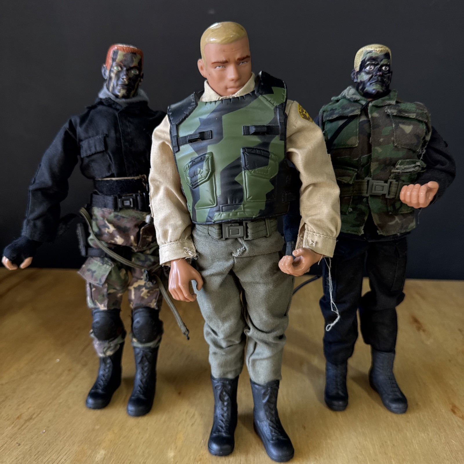 Vintage GI JOE 12 inch Action Figures  custom set of 3 figures  Used From 90’s