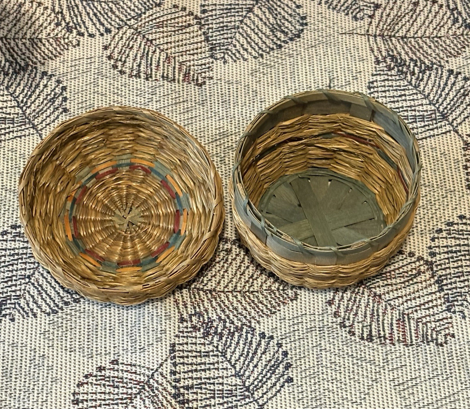 Older Cherokee Native American Basket With Lid
