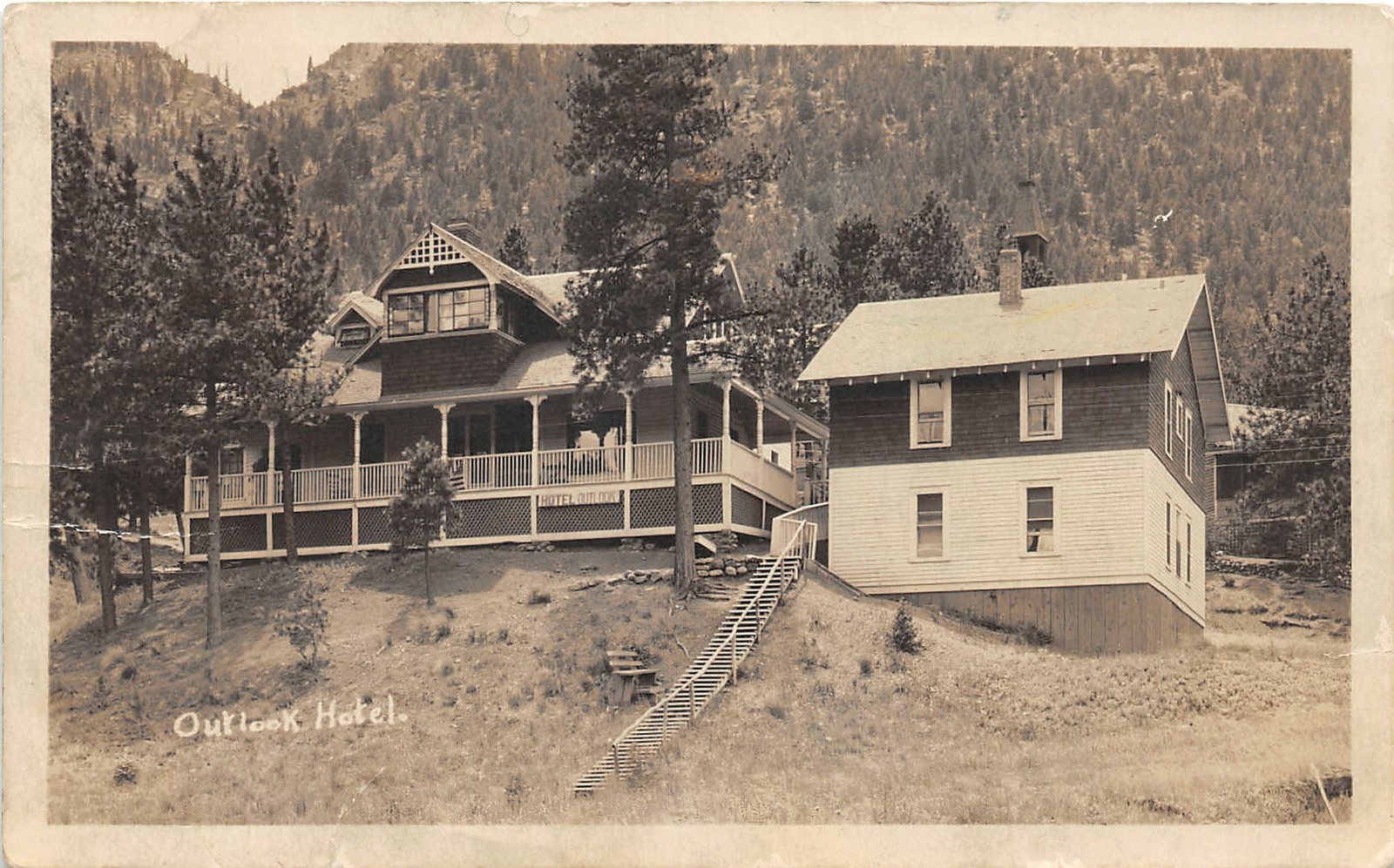 H12/ Green Mountain Falls Colorado RPPC Postcard 1932 Outlook Hotel