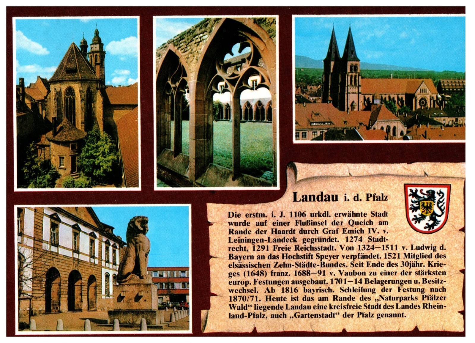 POSTCARD VTG Landau GERMANY 3