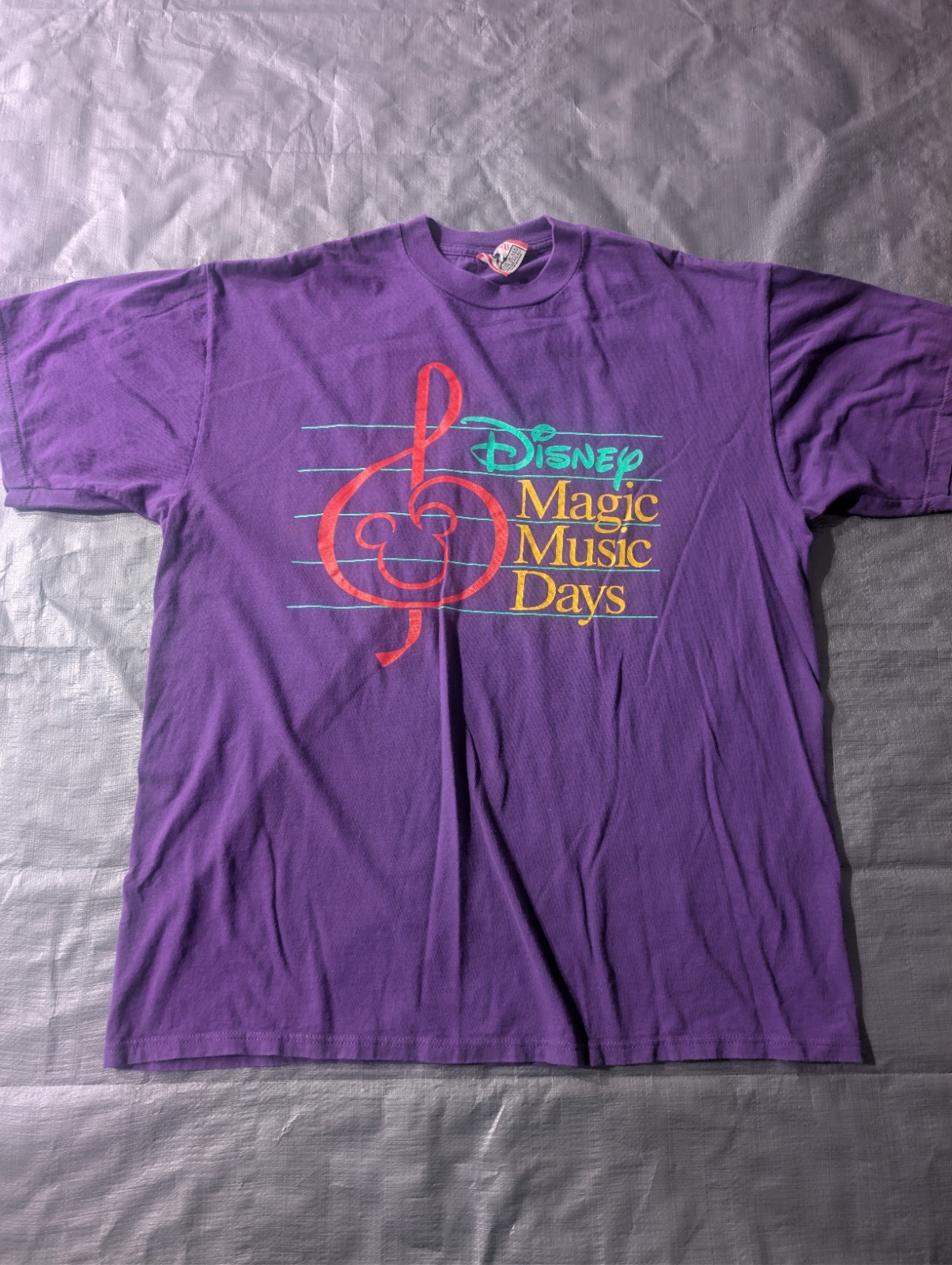 Vintage Disney Magic Music Days Purple Graphic T-Shirt One Size Unisex SZ.L 1990
