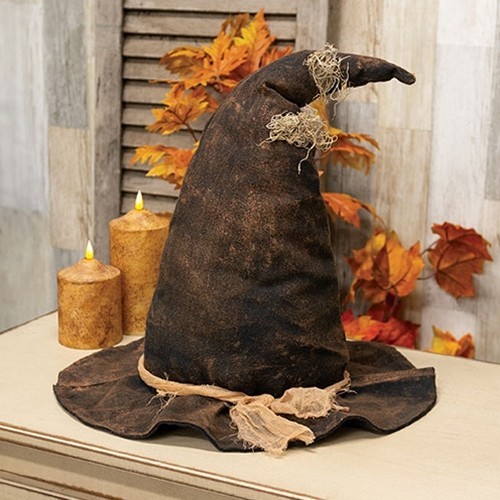 Grungy Halloween Stuffed Witch Hat Shelf Sitter 19\
