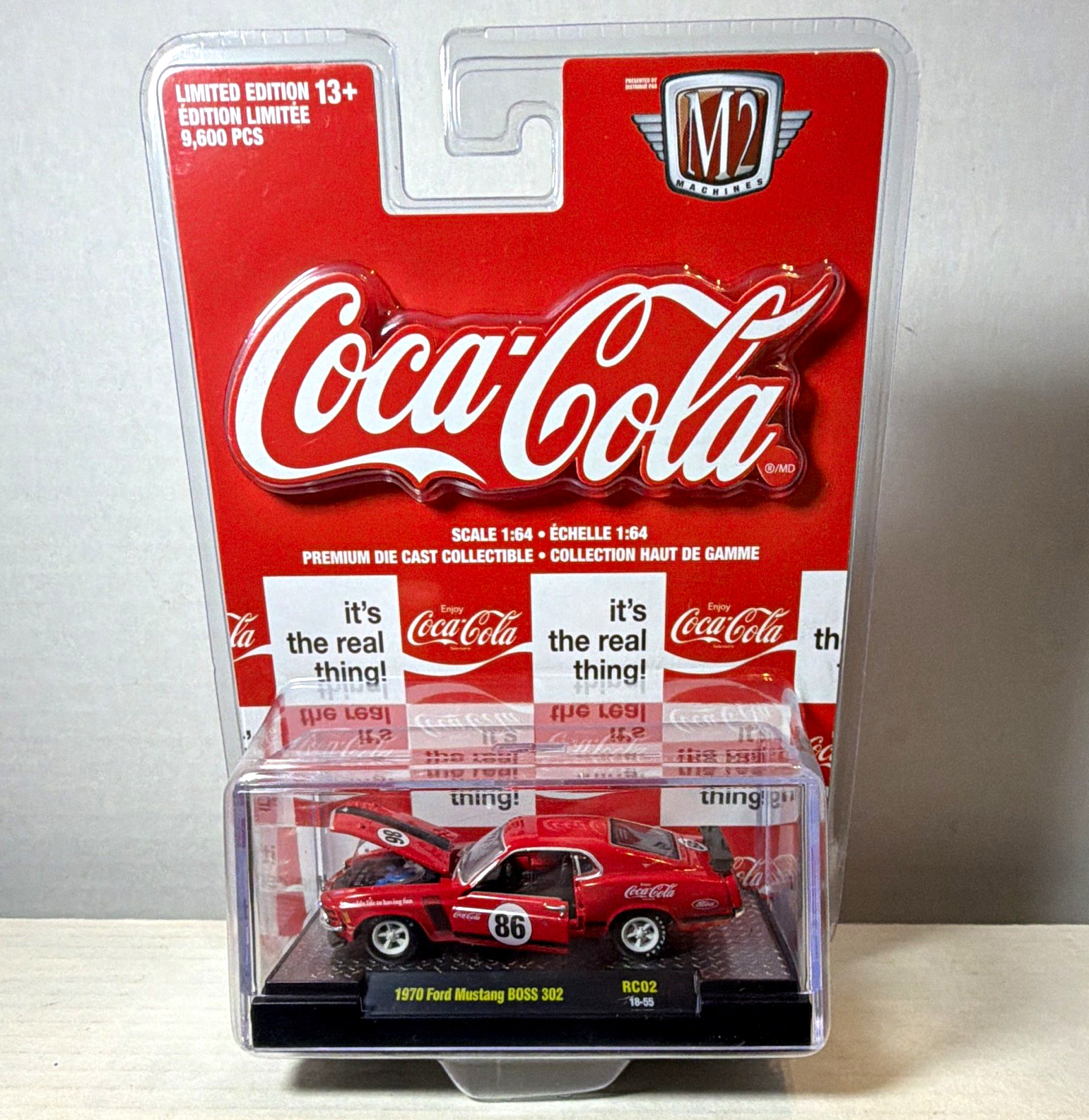 Coca-Cola M2 Machines 1970 Ford Mustang Boss 302 1:64 Diecast Repro