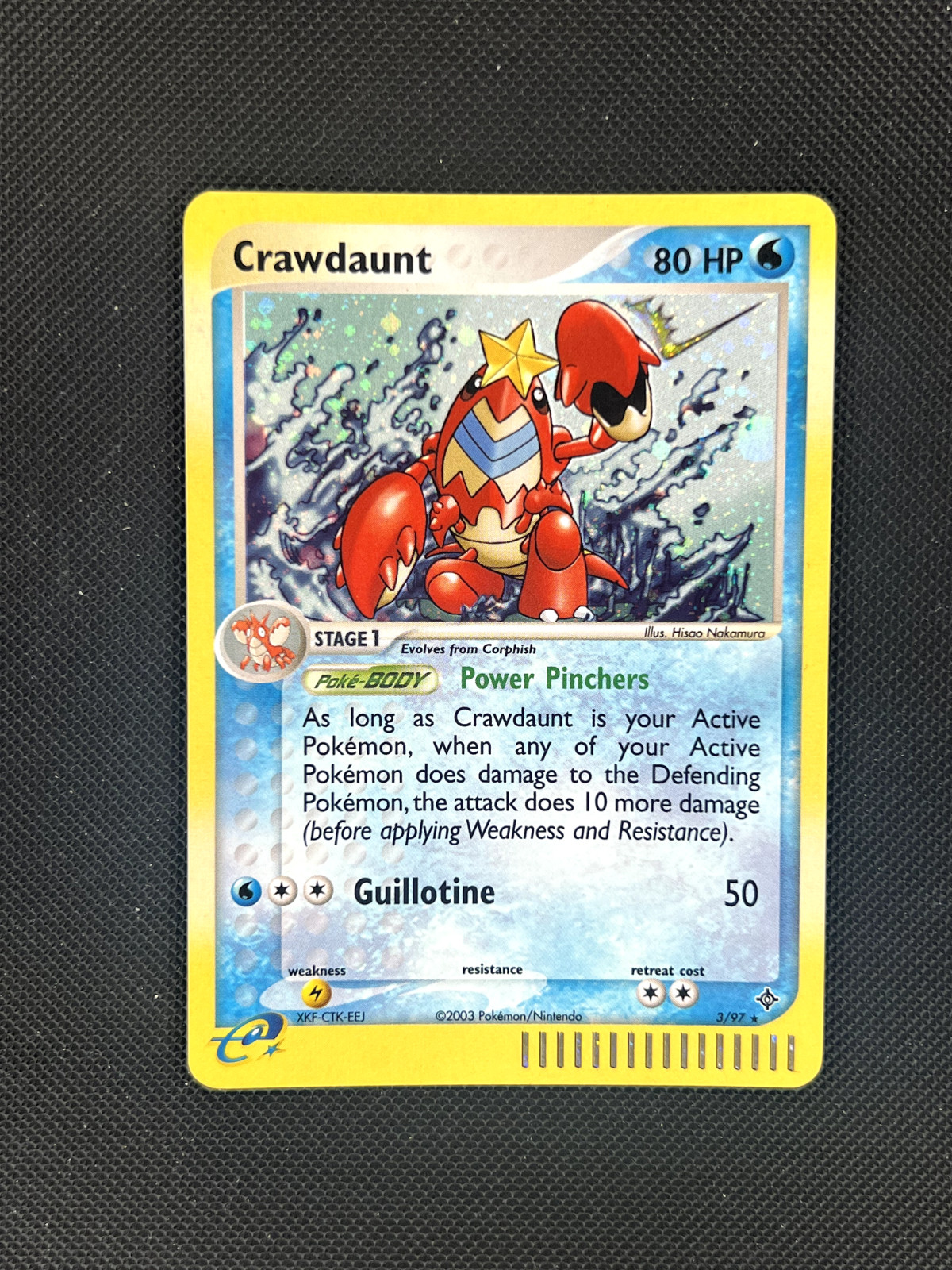 Crawdaunt 3/97 EX Dragon Holo Rare Pokemon Card NM