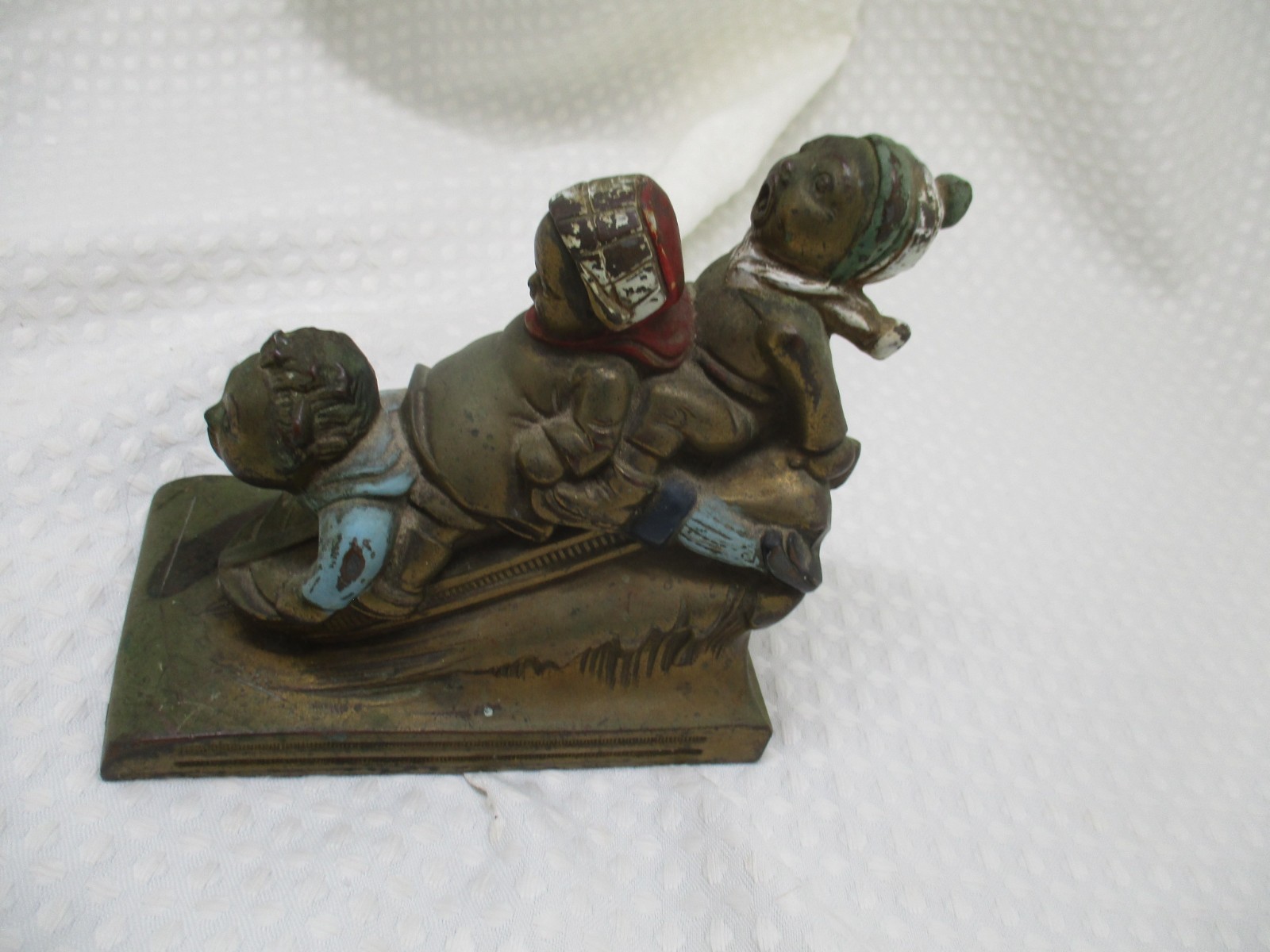 ANTIQUE KRONHEIM & OLDENBUSCH K&O CO. CAST BRONZE / METAL FIGURINE / BOOKEND
