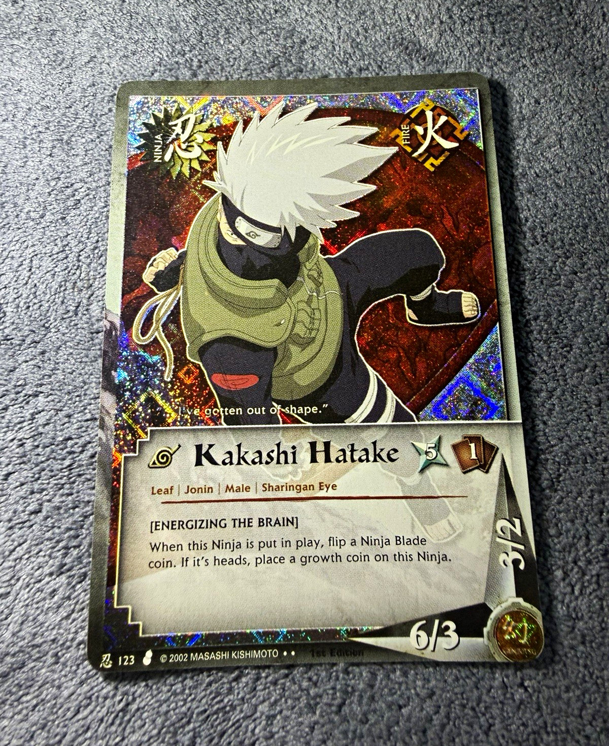Shonen Jump\'s Naruto CCG Kakashi Hatake #123 1st Ed Hologram 2002 EN