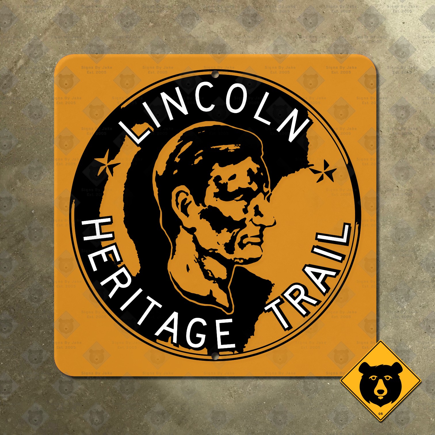 Illinois Indiana Kentucky Lincoln Heritage Trail highway route road sign 16x16