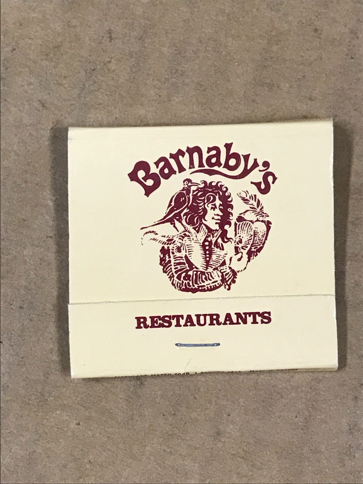 Vintage Slightly Used Barnaby\'s Restaurants - Matchbook, Matchcover