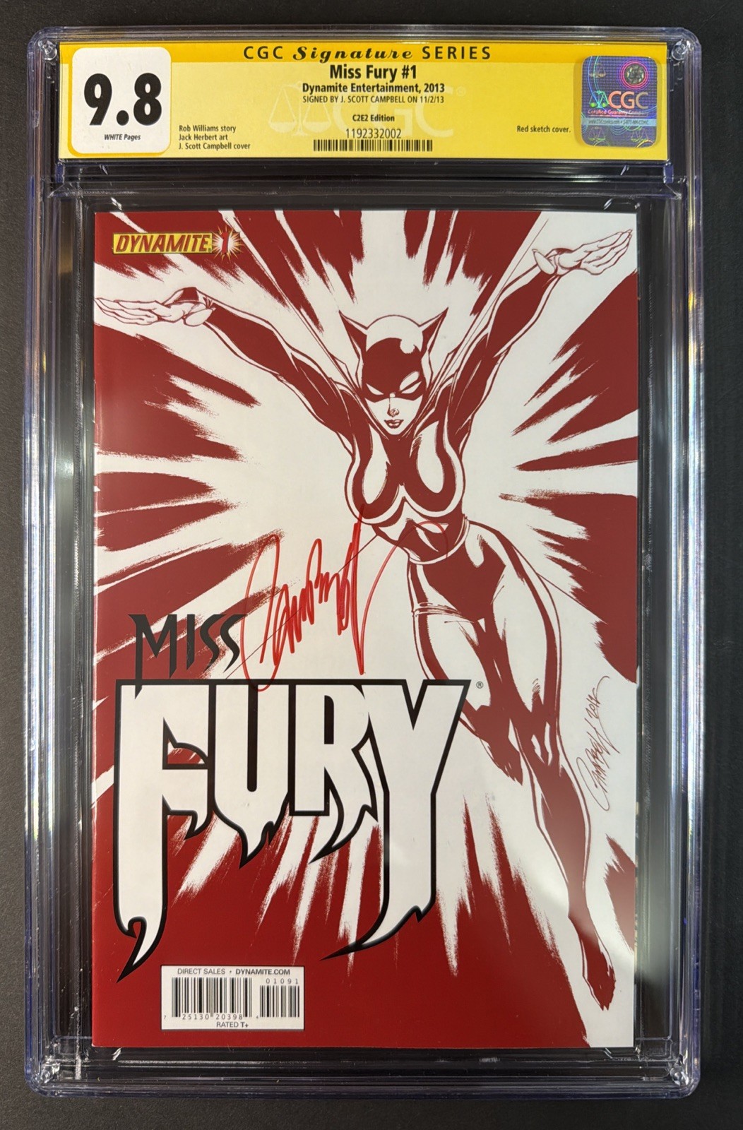 MISS FURY #1 CGC 9.8 2013 C2E2 Variant RARE Only 2 Signed 9.8s J. SCOTT CAMPBELL
