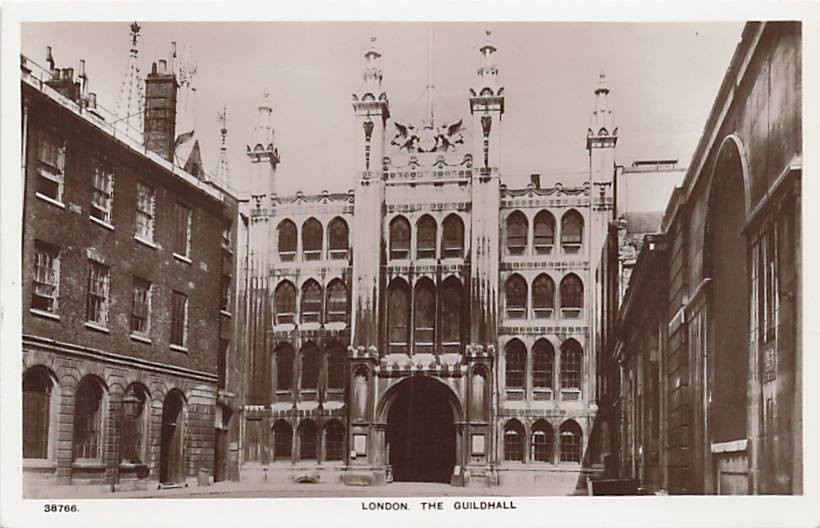 Postcard England: RPPC The Guildhall, London