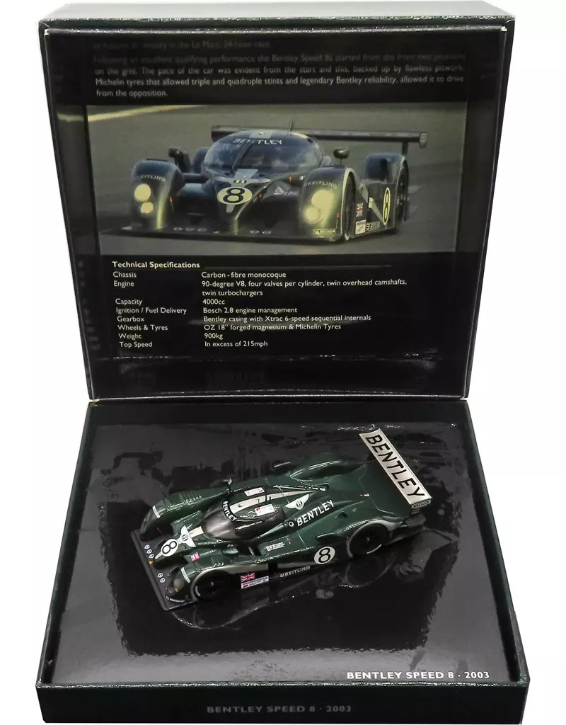 1/43 Minichamps Bentley Speed 8 2003 #8 Green Silver Diecast ModelItem Specifi
