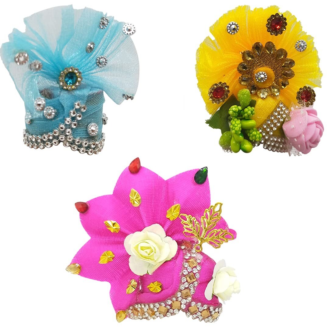 Laddu Gopal Pagdi Combo Size 0 For Khana ji Color may be vary US