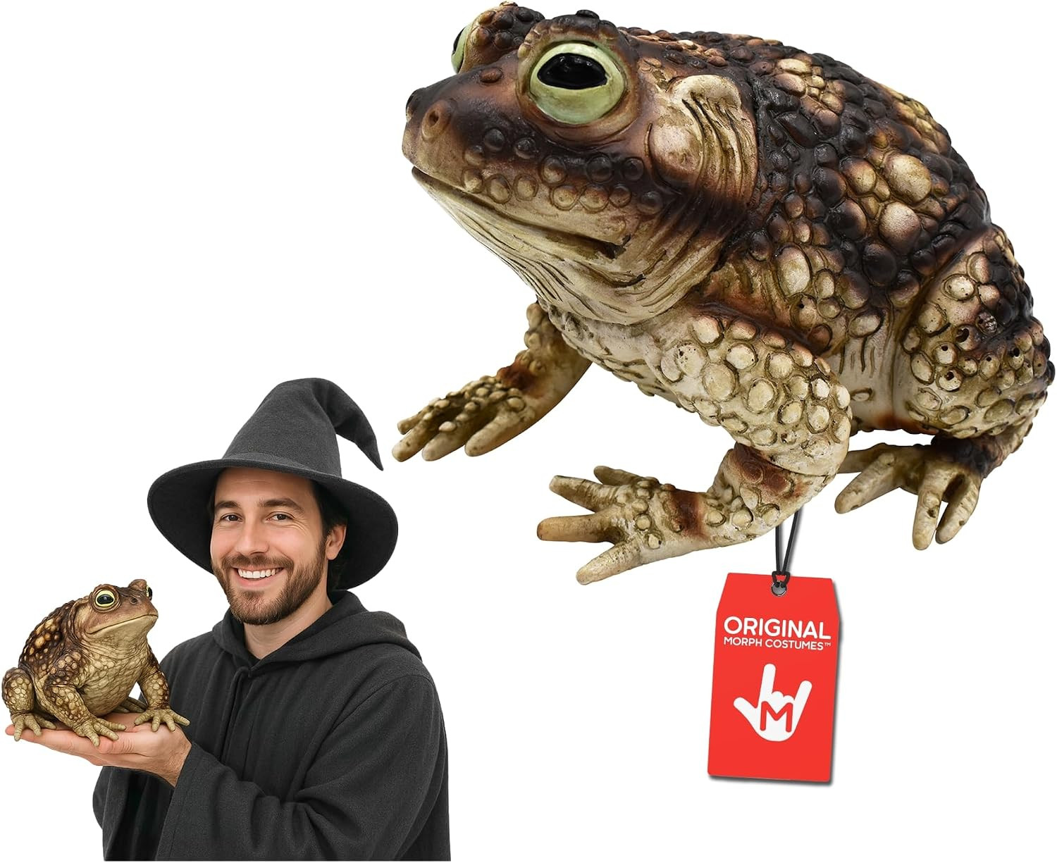 Morph Realistic Giant Green Witch Toad Halloween Prop 10”