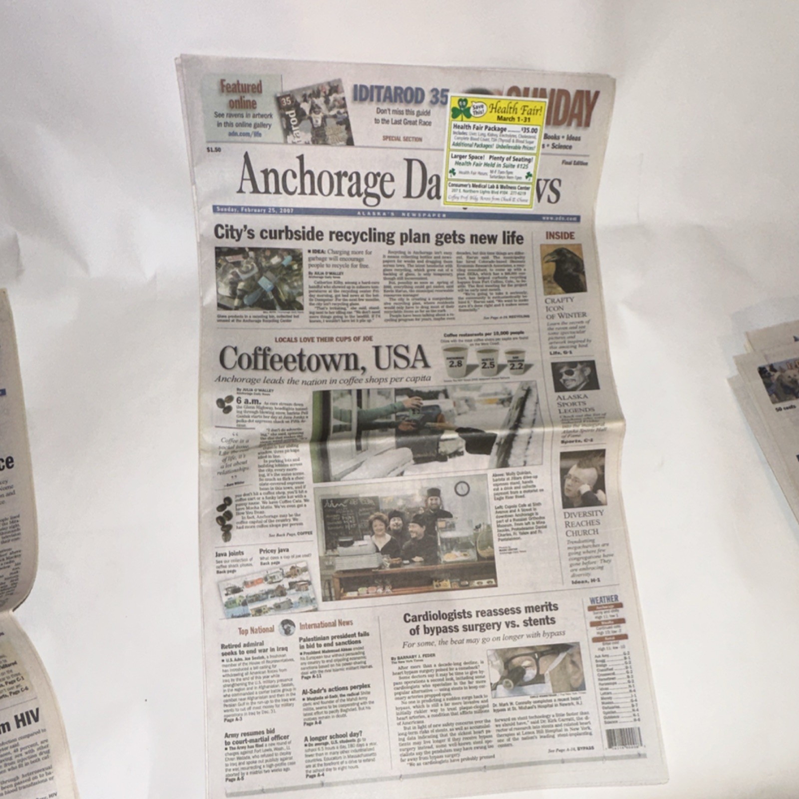 Anchorage Daily News February 25, 2007 Coffeetown USA Feature Newspaper