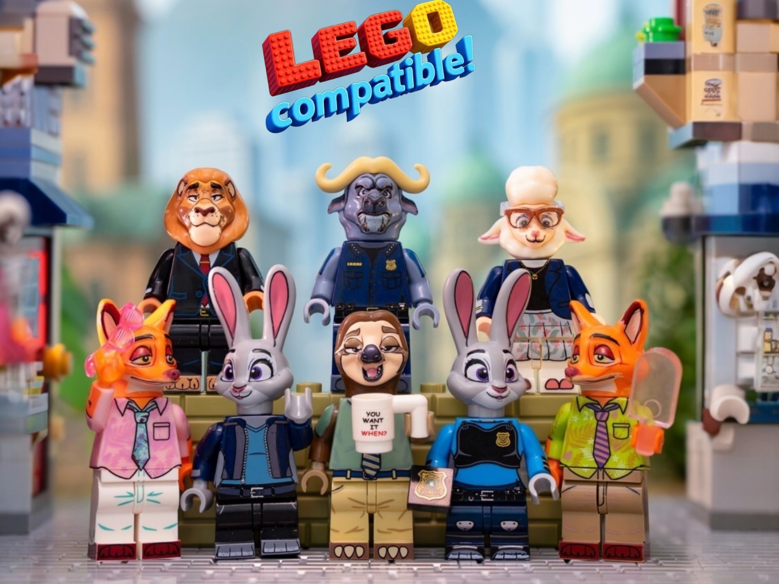 8X Figures Lot Nick Wilde Judy Hopps FLASH LEONARD BOGO Zootopia Minifigure Toy