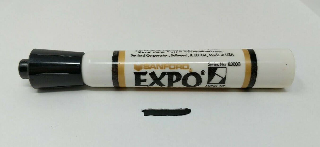 EXPO Dry-Erase Markers Sanford Potent Ketone 83000 VTG Made in USA Black Chisel