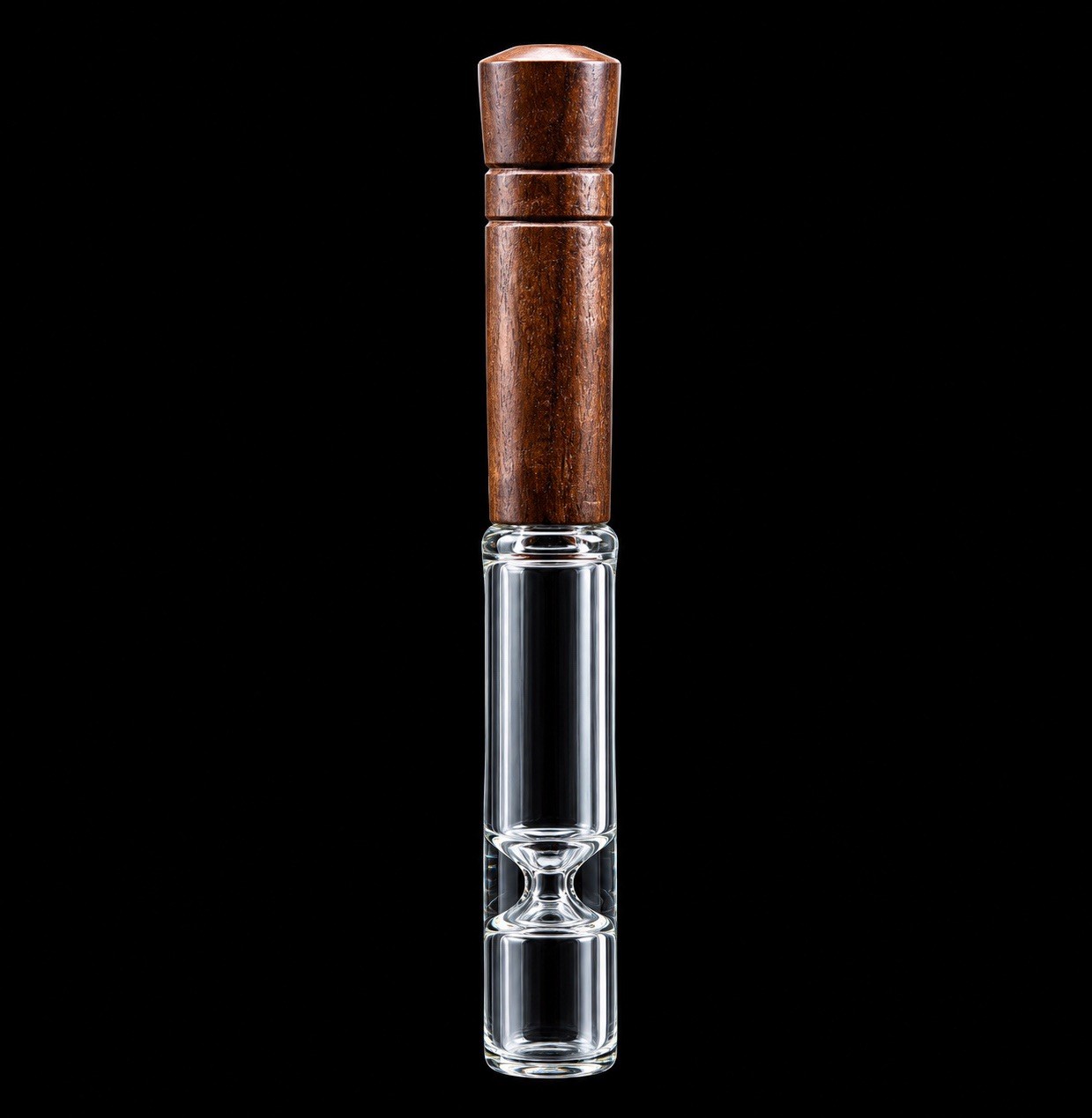 4” Wooden & Glass One Hitter Pipe Handcrafted Chillum Pocket Tobacco Pipe