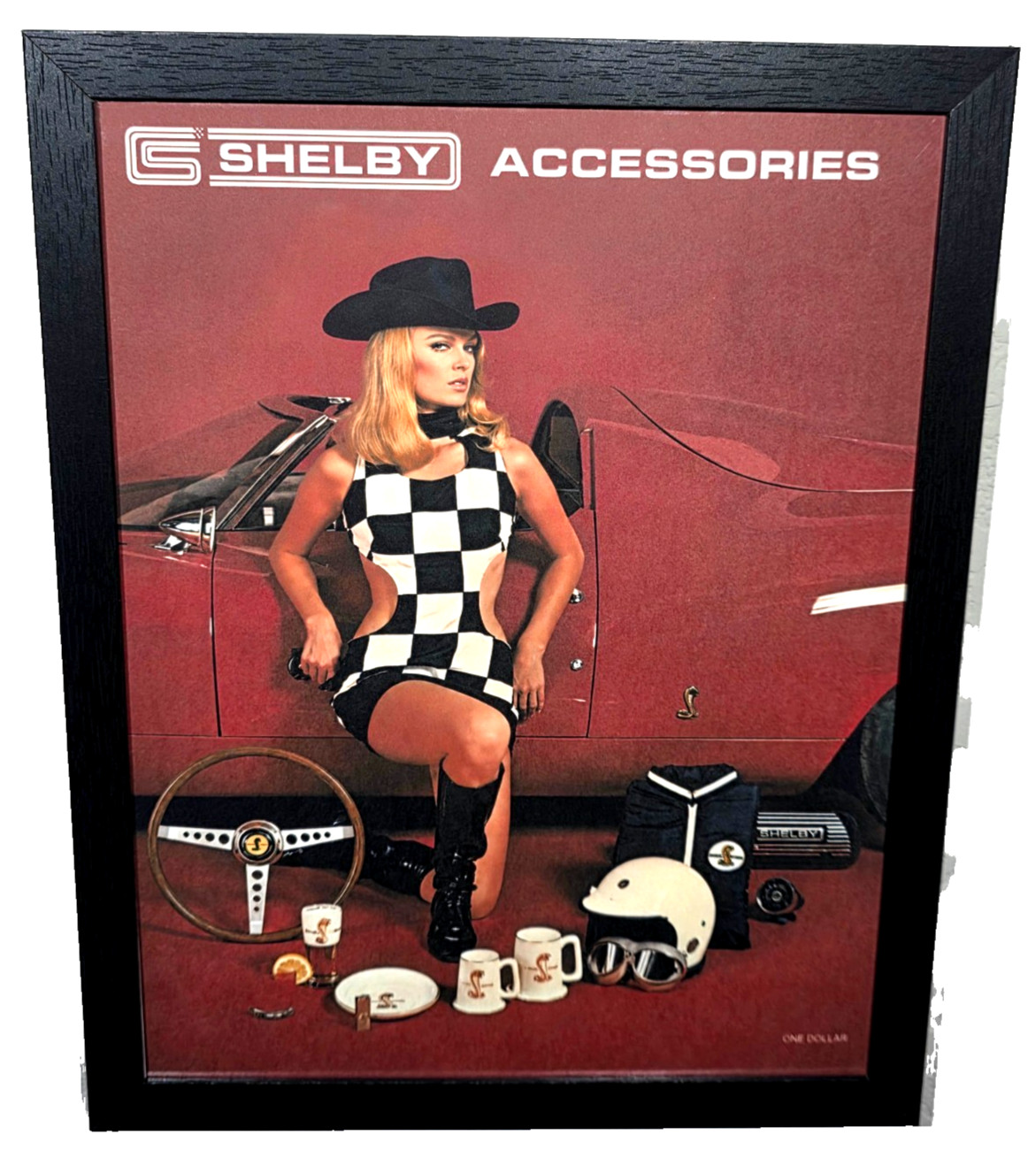 9X12 FRAMED SHELBY ACCESSORIES AD REPRODUCTION PRINT