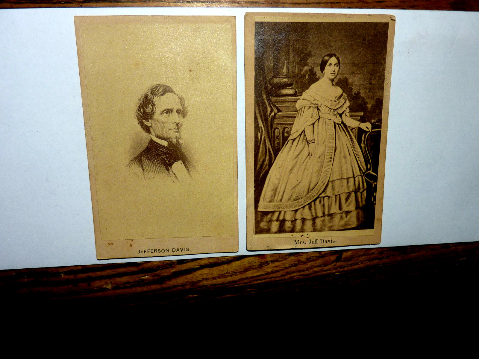 SCARCE--1860S-CIVIL WAR- CDV PHOTOS. PRESIDENT JEFFERSON DAVIS & WIFE