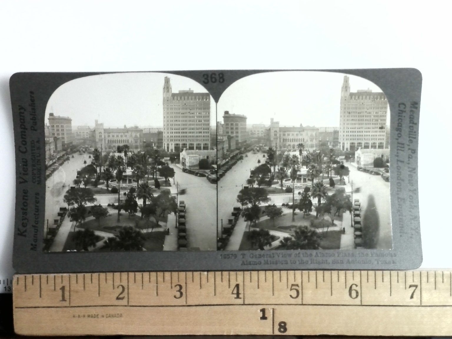 Alamo Plaza San Antonio Stereoview Keystone View Co. 1900s Texas History