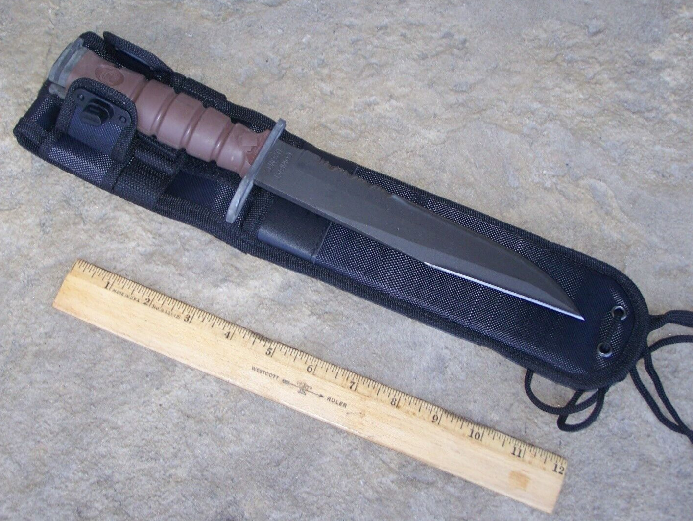 Vintage OKC3S Knife USMC Marine Corps Bayonet Ontario Knife Co & Scabbard MOLLE
