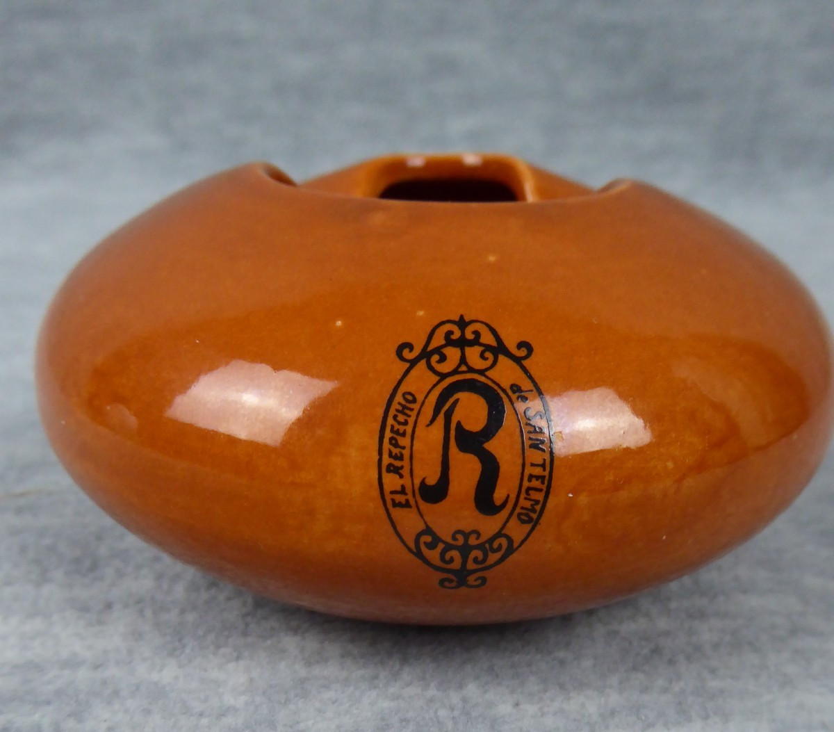Vintage El Repecho San Telmo Buenos Aires Ceramic Ashtray Orange Mid Century MCM