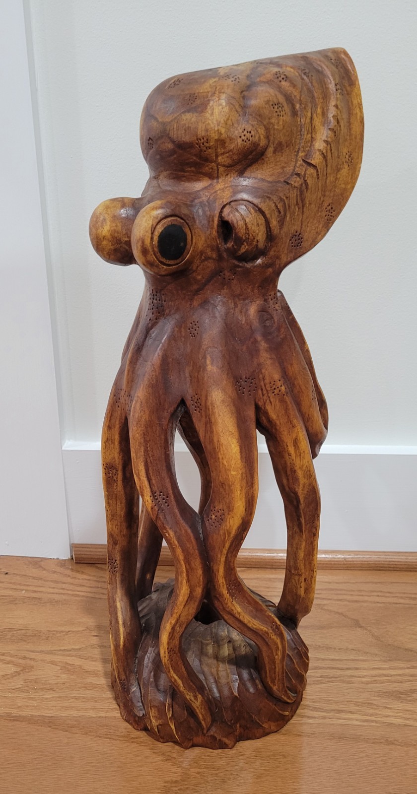 Large Hand Carved Wood Octopus Sculpture 20