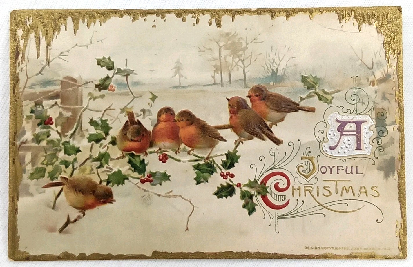 Antique 1912 John Winsch A Joyful Christmas Postcard Jefferson City Missouri