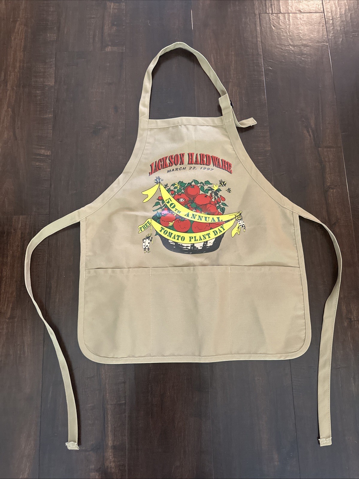 Vintage 1997 Jackson Hardware Store Nail Apron Advertising Free Tomato Plant Day