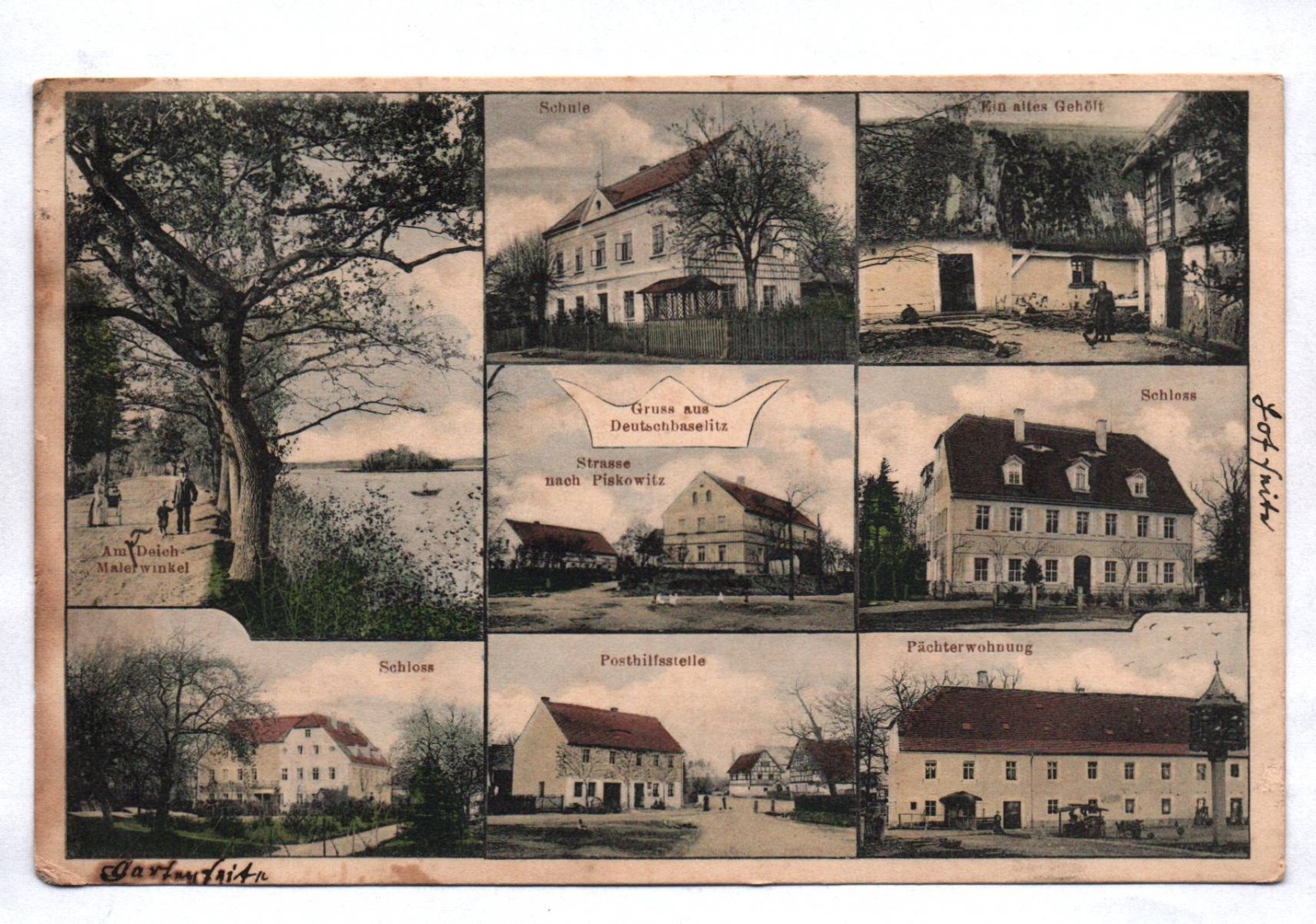 Litho Postcard Deutschbaselitz Multi-Picture 1914
