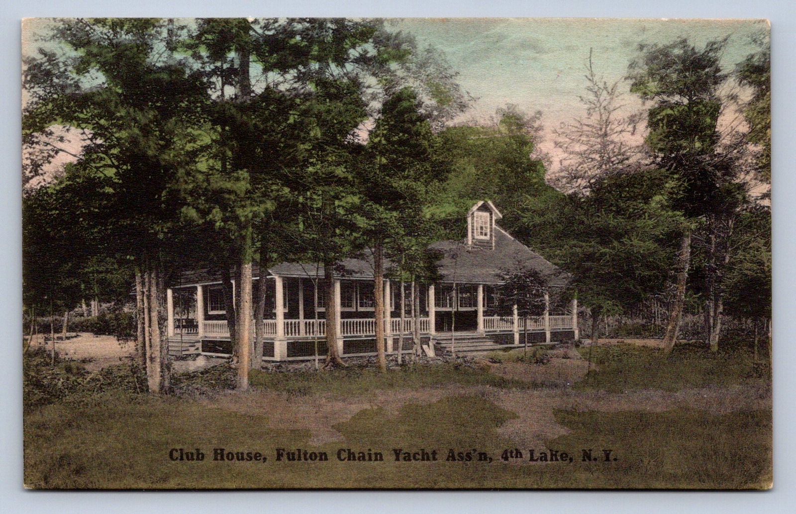 PC1/ Fourth Lake New York Postcard c10 Adirondacks Fulton Chain Yacht CLub 545