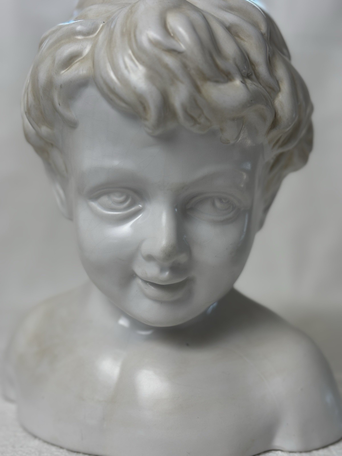 Decorative Head Bust Of Boy European Vintage Inspired Sculpture