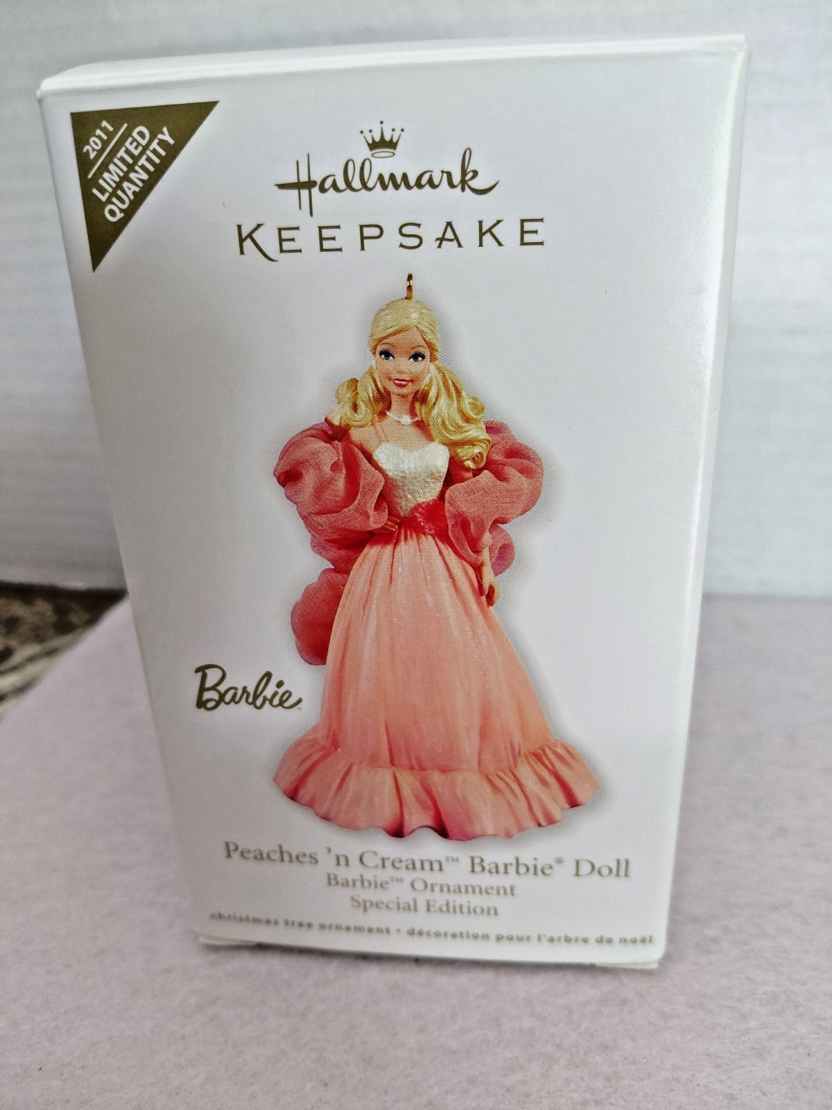 Hallmark Keepsake 2011 Barbie Peaches n' Cream Barbie Doll Ornament NIB